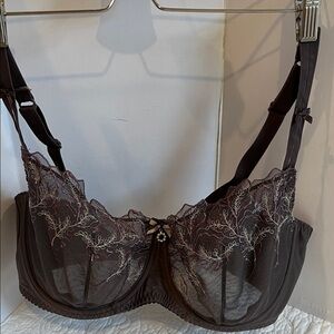 Taupe Lace Embroidered Underwire Bra